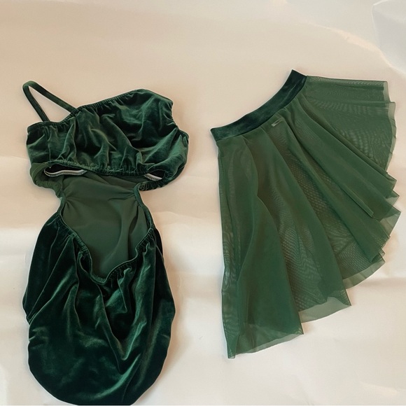 Kelle costume. Dark green velvet 2 piece. Adult Small  Leo and skirt. - Picture 4 of 7
